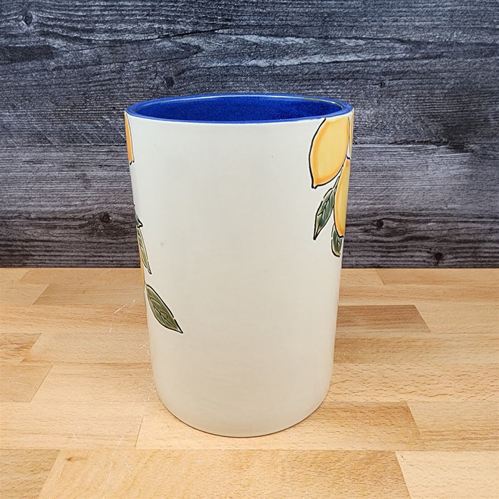 Lemon Bloom Fruit Canister Embossed Set by Blue Sky 4" & 7" Kitchen Home Décor