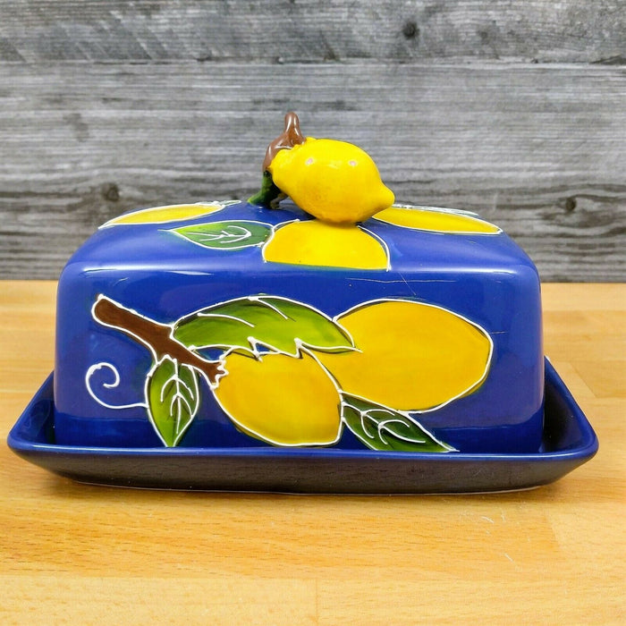 Lemon Butter Dish Ceramic by Blue Sky Lynda Corneille Kitchen Decorative