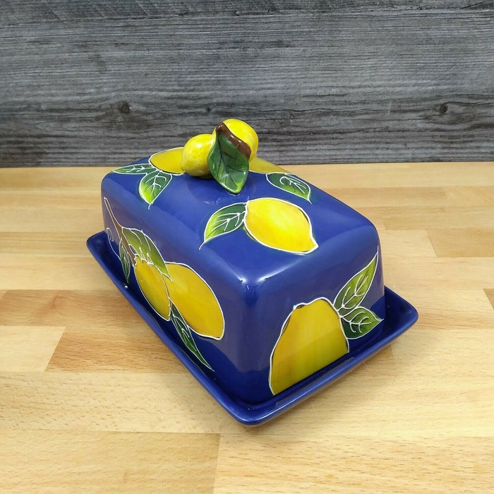 Lemon Butter Dish Ceramic by Blue Sky Lynda Corneille Kitchen Decorative