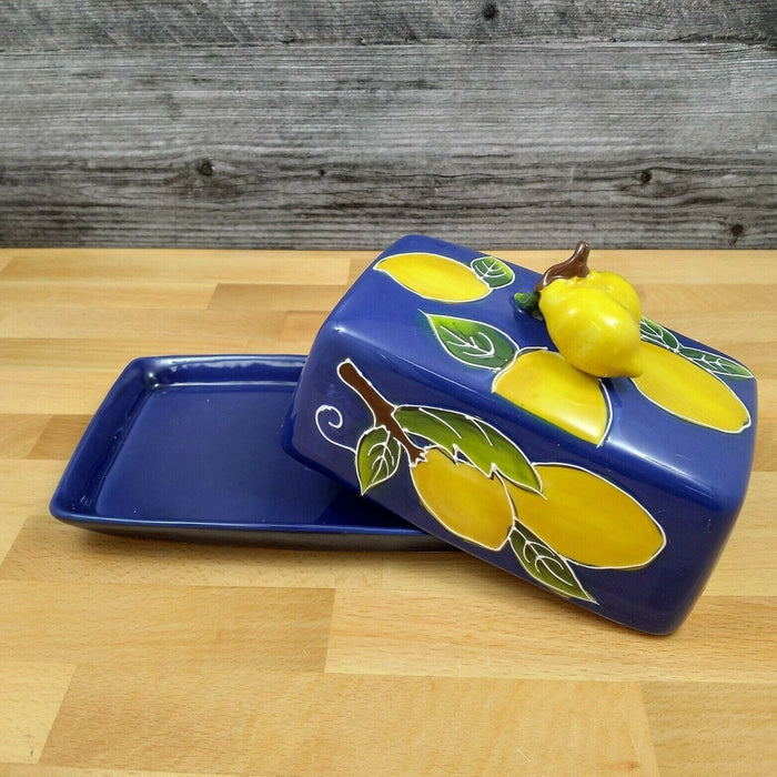 Lemon Butter Dish Ceramic by Blue Sky Lynda Corneille Kitchen Decorative