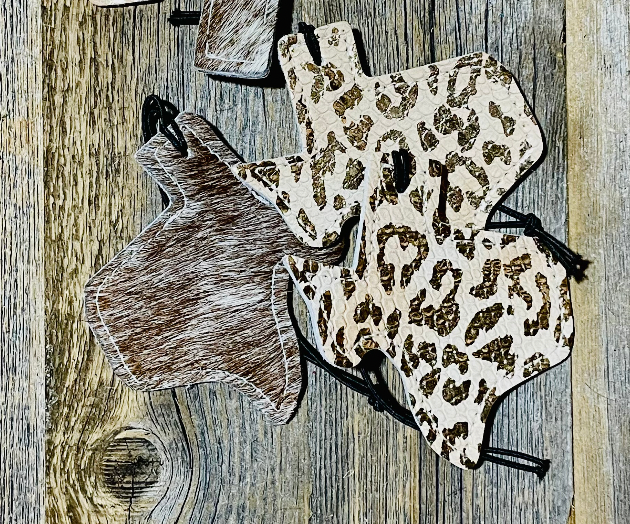 Leopard Hide Leather Car Freshner