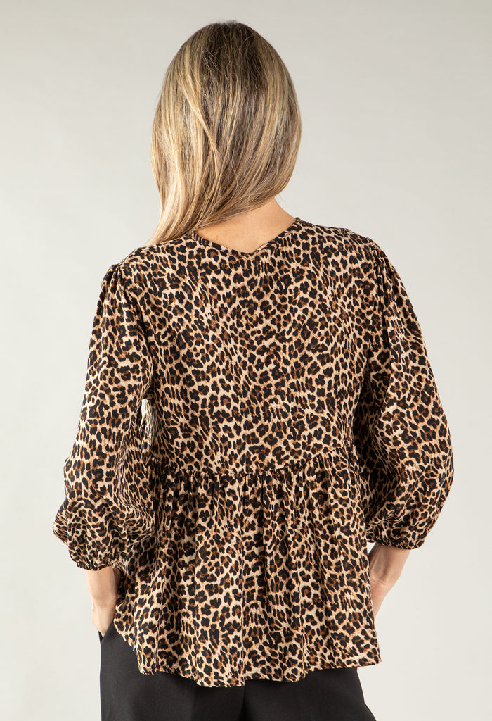 Leopard Tie Detail Blouse