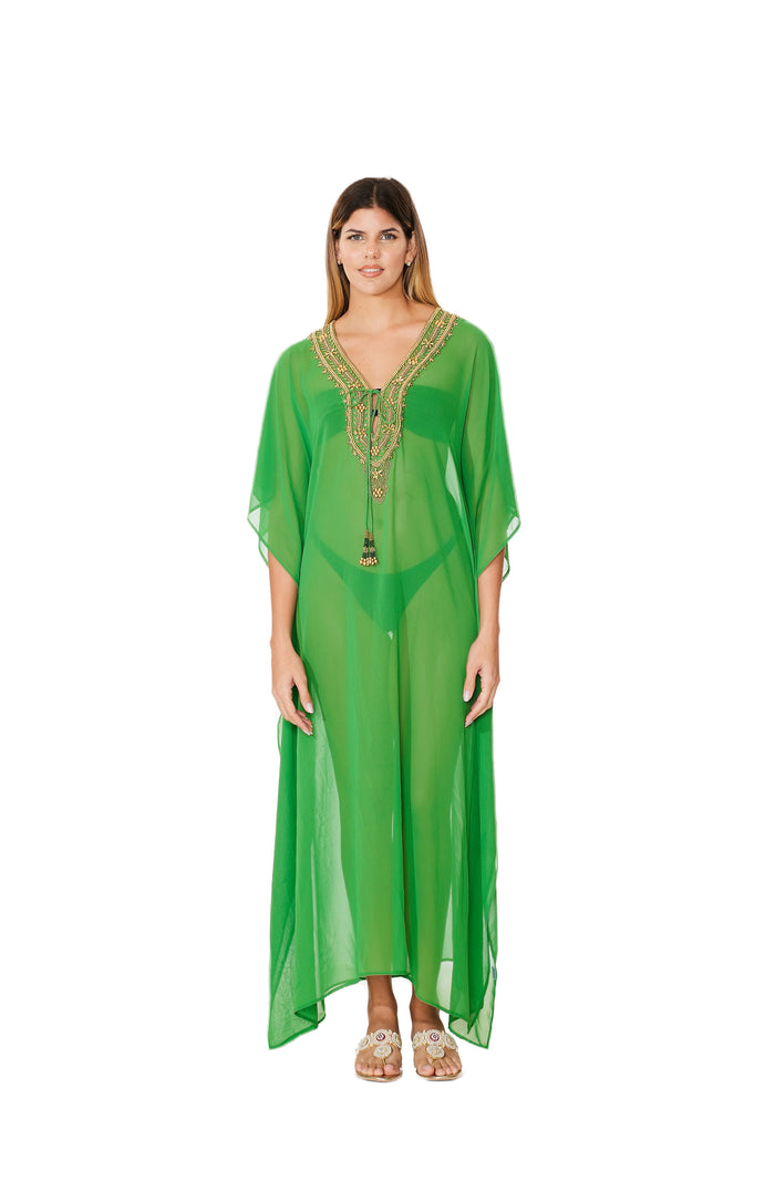 Lime Green Embellished Kaftans
