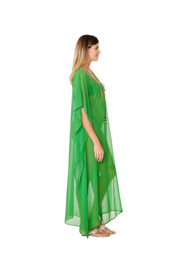 Lime Green Embellished Kaftans