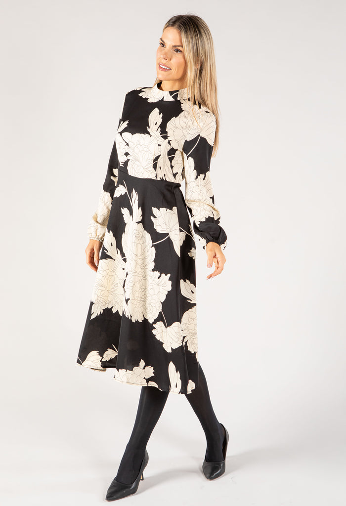 Linework Floral Print Dress