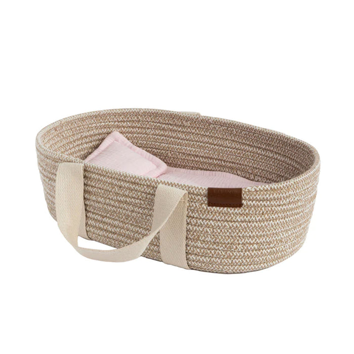 Living Textiles Doll Moses Basket - Blush