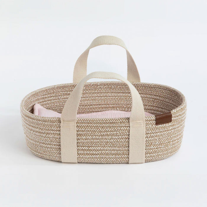 Living Textiles Doll Moses Basket - Blush