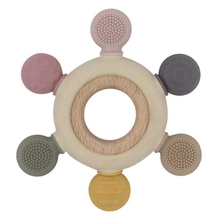 Living Textiles Multi-Surface Teething Wheel - Rose