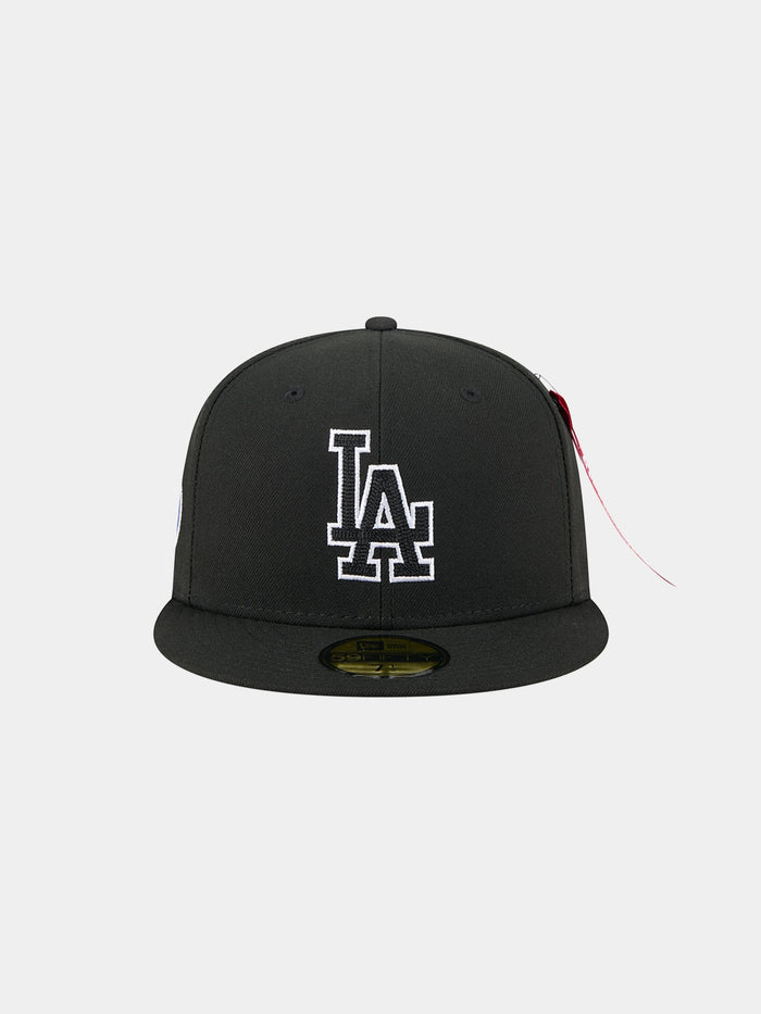 LOS ANGELES DODGERS X ALPHA X NEW ERA 59FIFTY FITTED CAP HAT NEW ERA BLACK 7 1/2