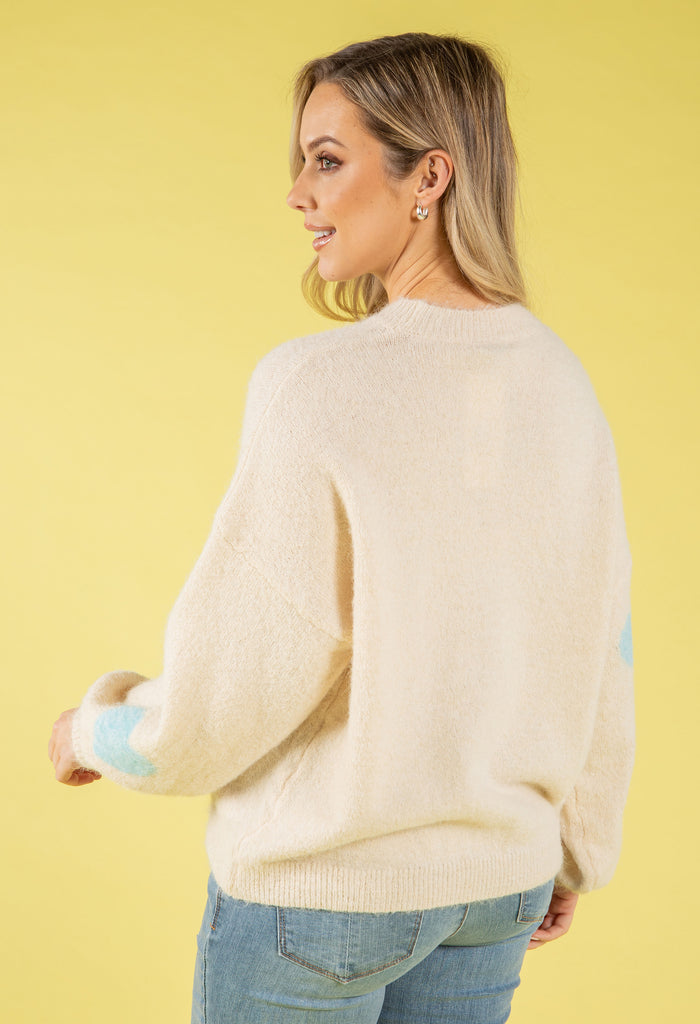 Love Heart Fluffy Knit Jumper