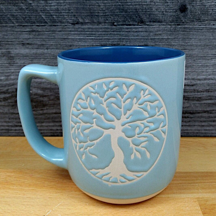 Love Life Vision Tree Coffee Mug 18oz (532ml) Embossed Beverage Tea Cup Blue Sky