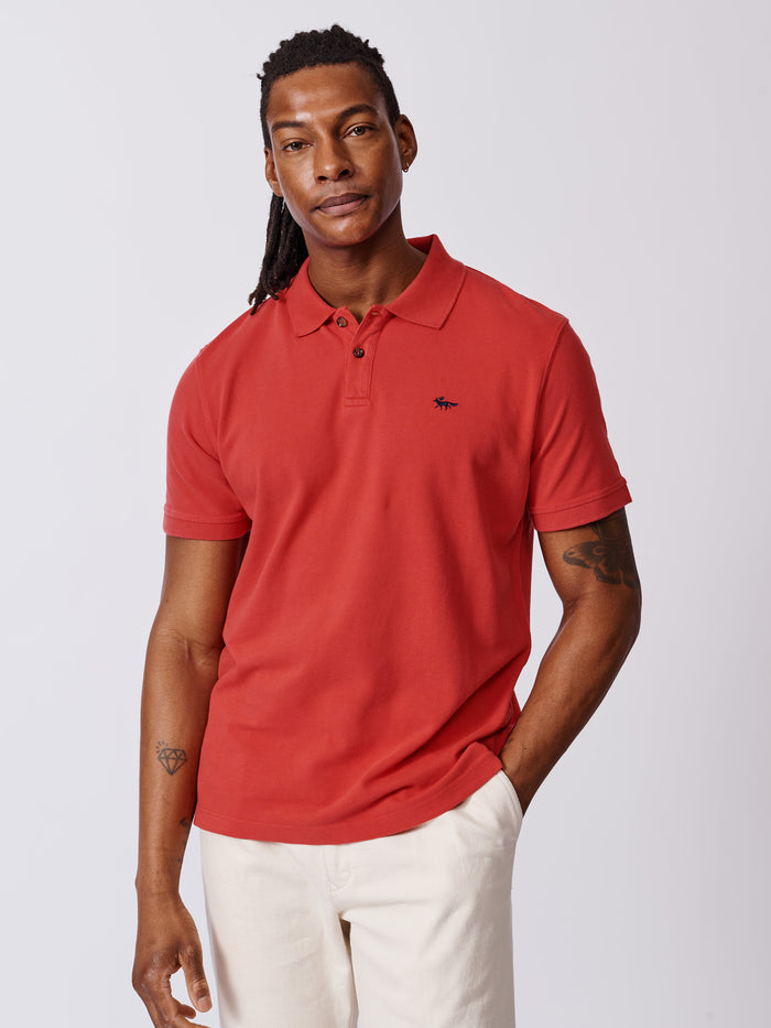 Aubin Red Lusby Pique Polo | Pique Polo