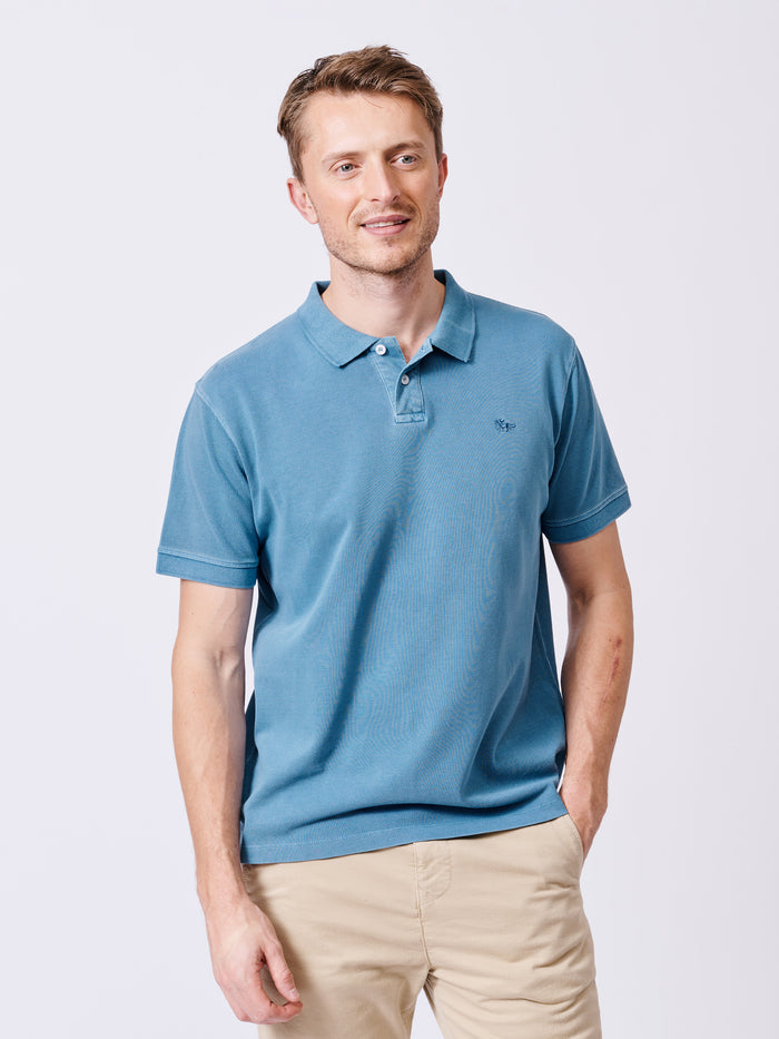 Aubin Cornflower Lusby Pique Polo | Pique Polo