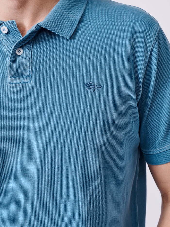 Aubin Cornflower Lusby Pique Polo | Pique Polo
