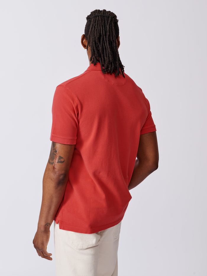 Aubin Red Lusby Pique Polo | Pique Polo