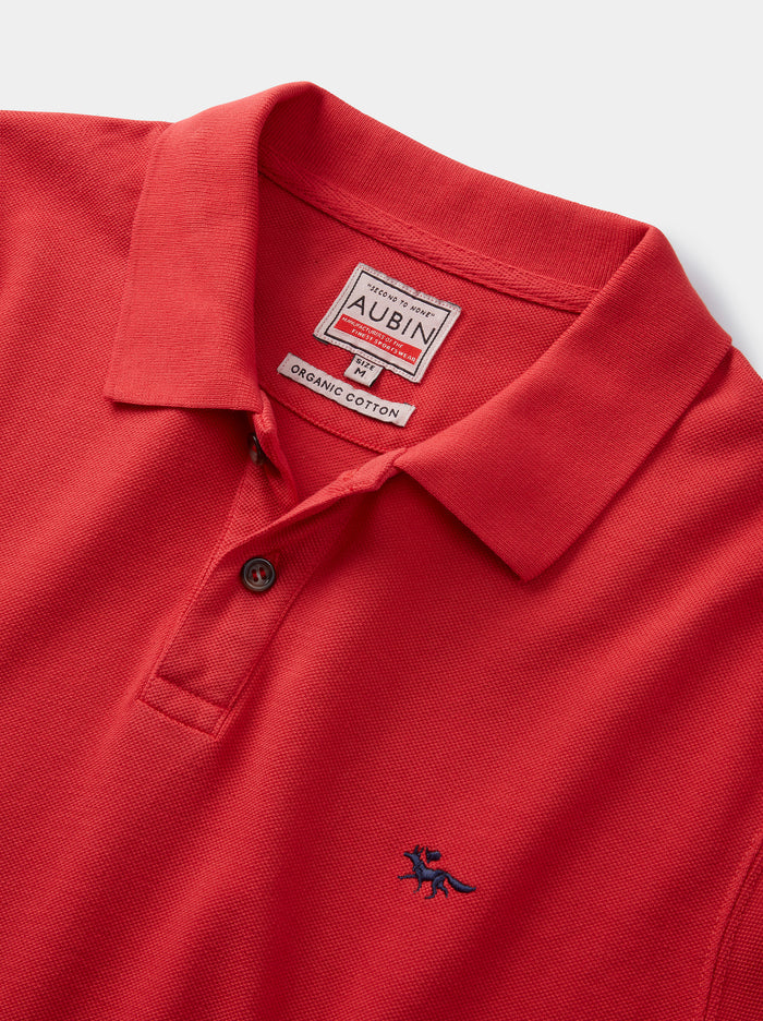 Aubin Red Lusby Pique Polo | Pique Polo