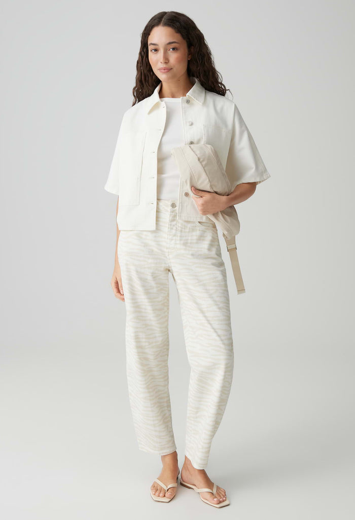 Mari Clear Zebra Barrel Jeans