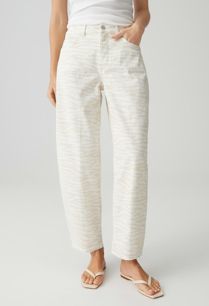 Mari Clear Zebra Barrel Jeans