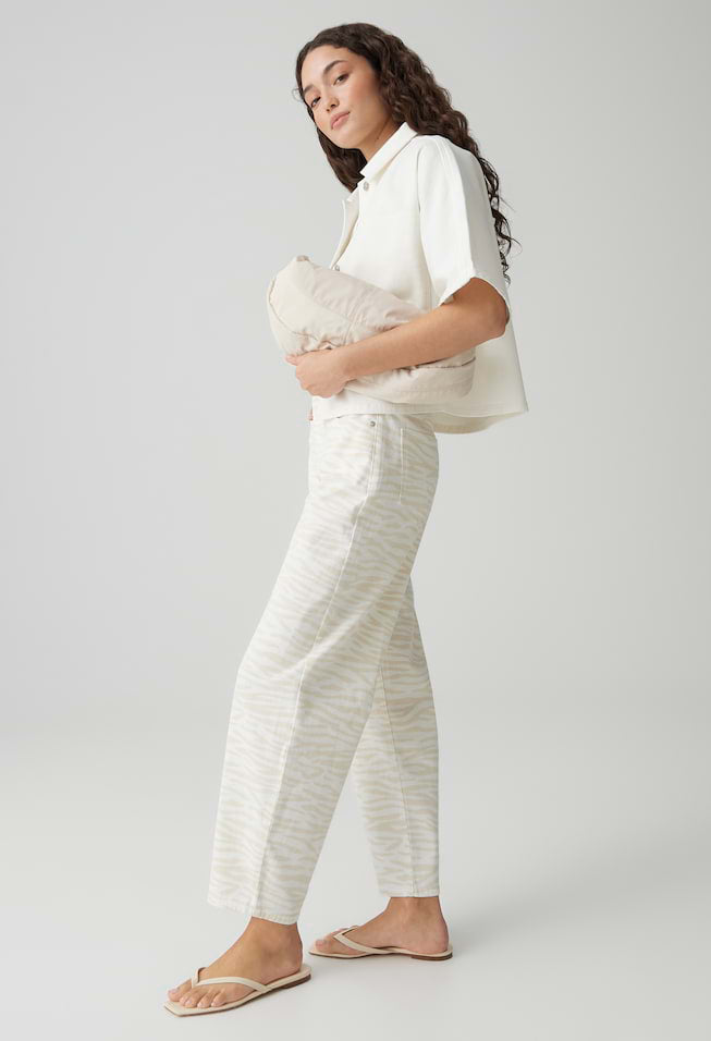 Mari Clear Zebra Barrel Jeans