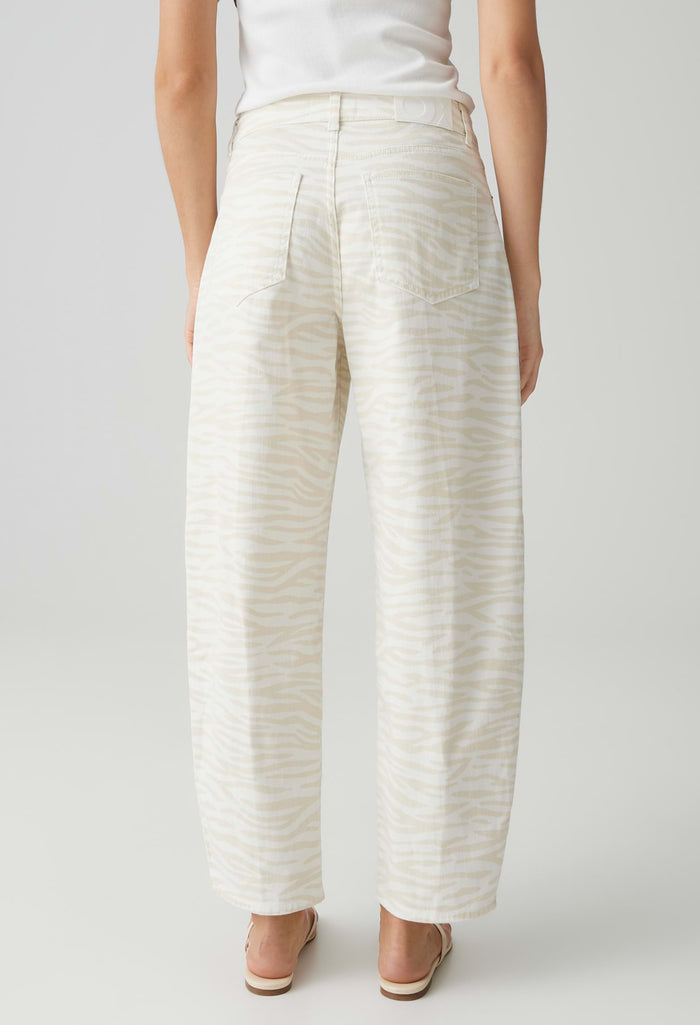Mari Clear Zebra Barrel Jeans