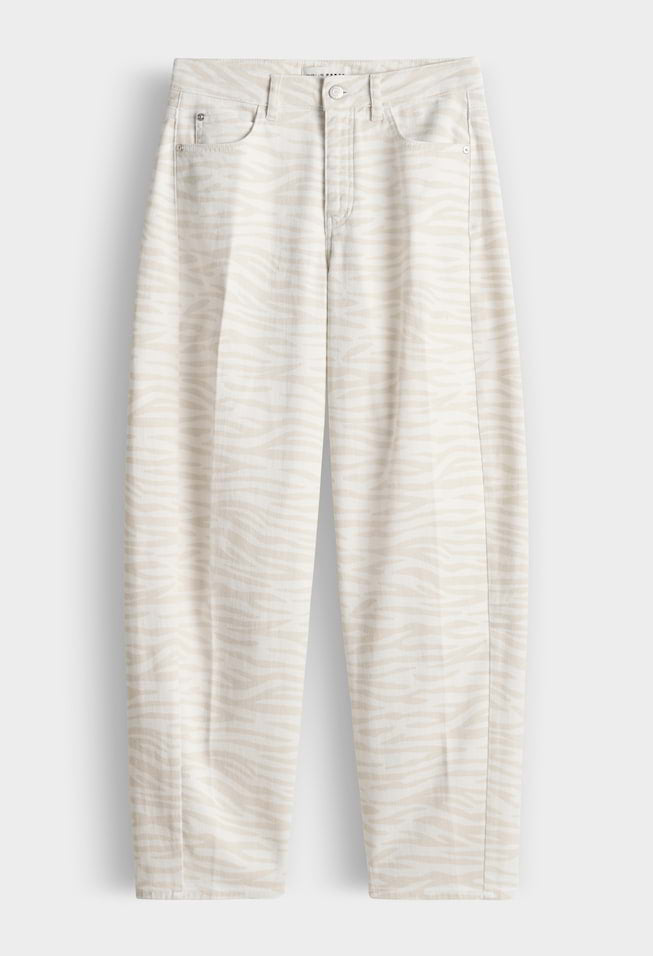Mari Clear Zebra Barrel Jeans
