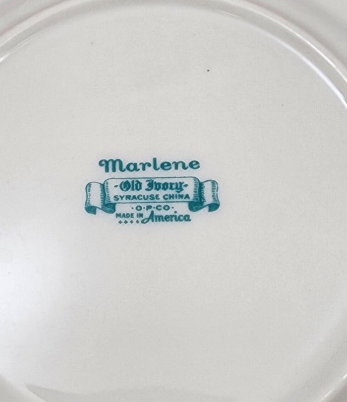 Marlene by Syracuse Bread & Butter 6.25" 4 Plate Set Old Ivory USA Made Ceramic
