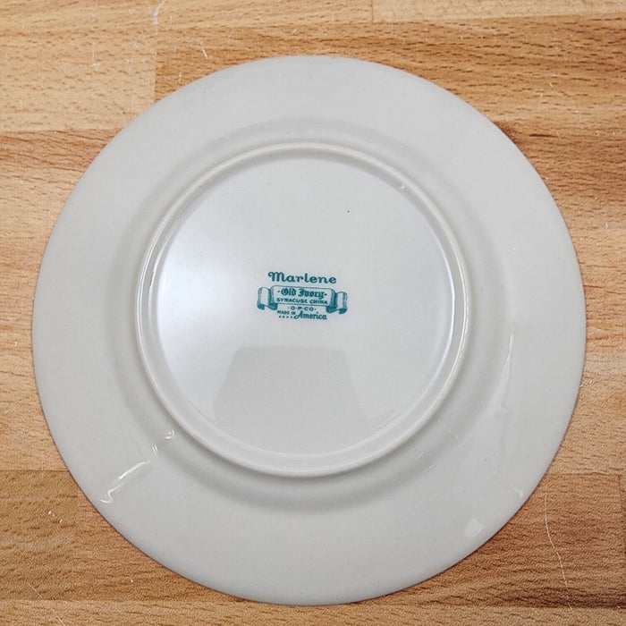 Marlene by Syracuse Bread & Butter 6.25" Ceramic Plate Old Ivory USA Made