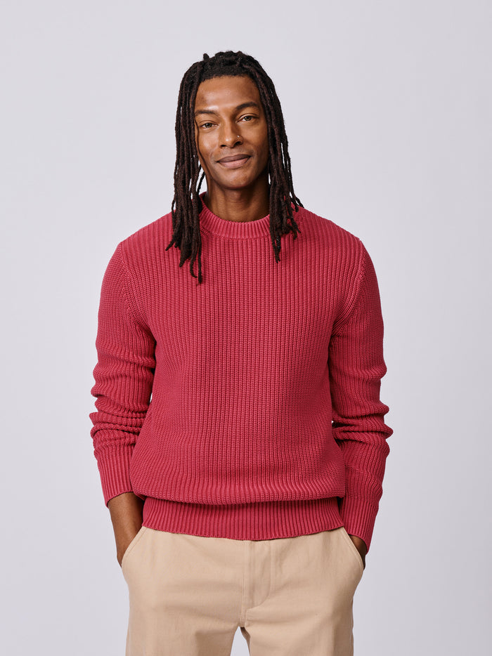 Aubin Pink Martin Cotton Ribbed Crew Neck | Crew Neck