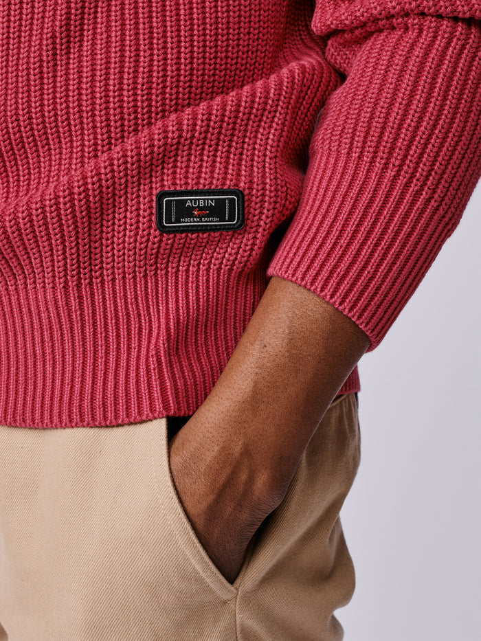 Aubin Pink Martin Cotton Ribbed Crew Neck | Crew Neck