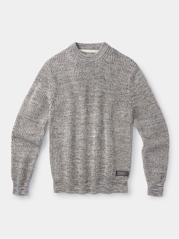 Aubin Grey Twist Martin Ribbed Crew | Crew Neck