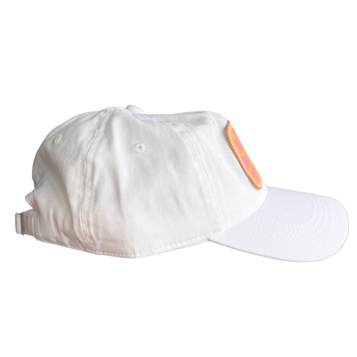 McIntire Saddlery Pink Squash Blossom Leather Patch Cap