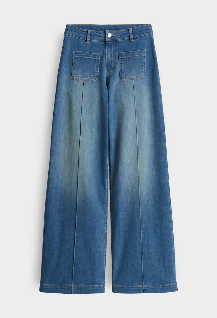 Melly Groove Mid Rise Palazzo Jeans