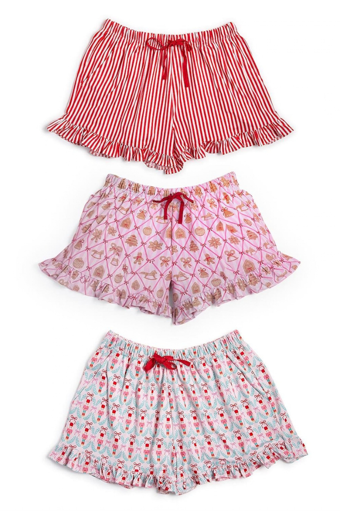 Merry & Cozy Ruffle Pajama Shorts