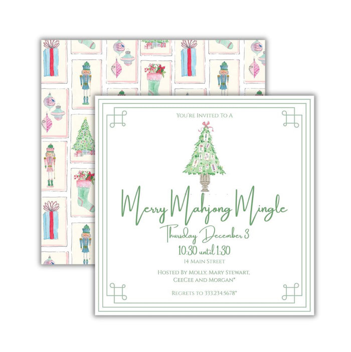 Merry Mahjong Tree Square Invitation