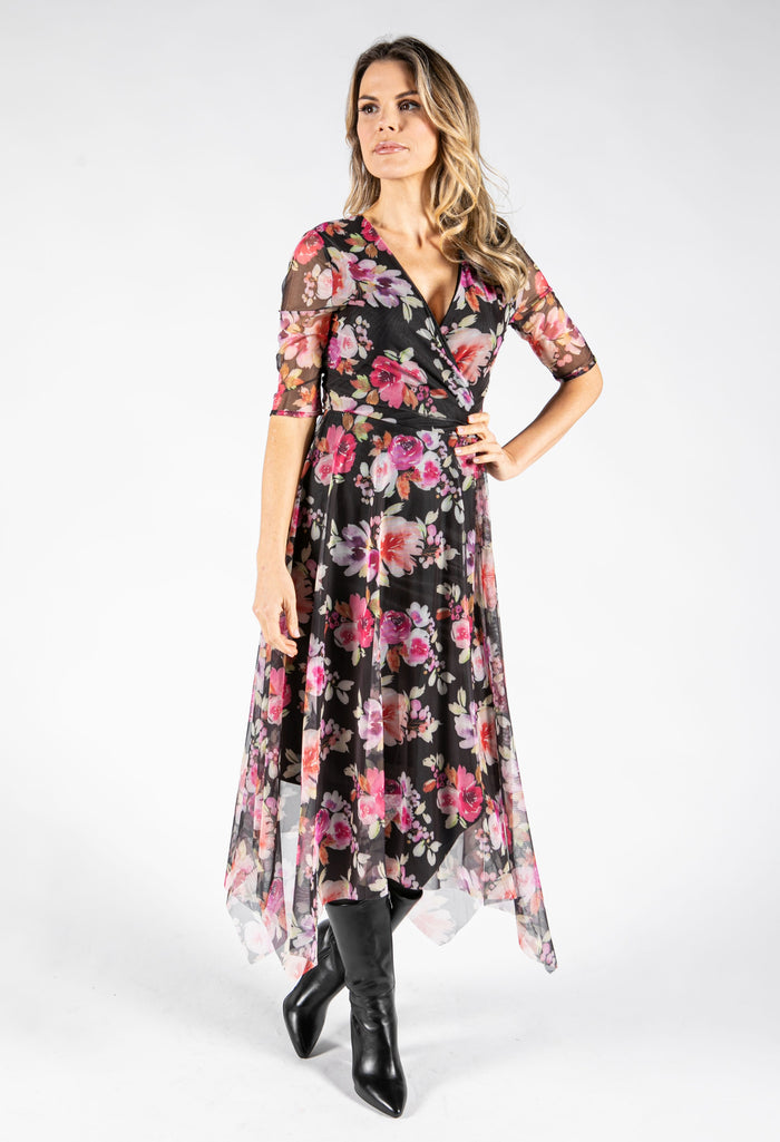 Mesh Floral Print Dress