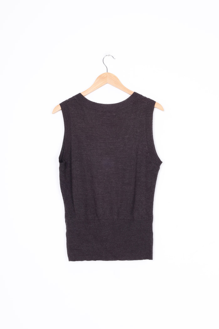 Michell by Liz Mitchell Womens Grey Vest Size M