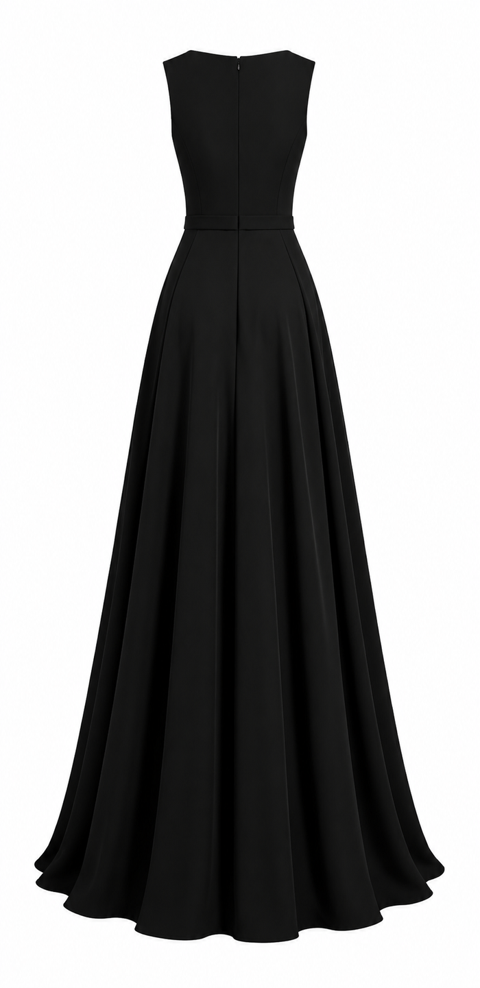 Midnight Elegance Crystal Neckline Gown - Grace