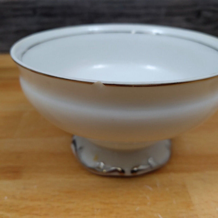 Mikasa Marlboro Platinum Footed Tea Cup & Saucer Set of 4 Fine China Japan 9267