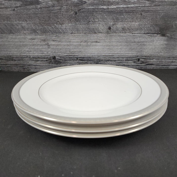 Mikasa Platinum Crown Salad Plate Set of 3 White Ceramic Fine China L3428