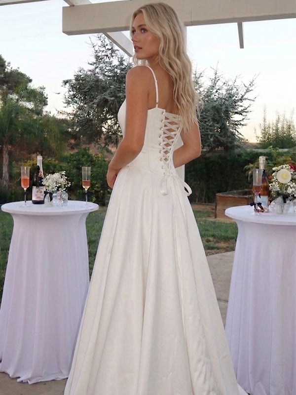 Modern Classic Square Neck A-line Wedding Dress, WD3224