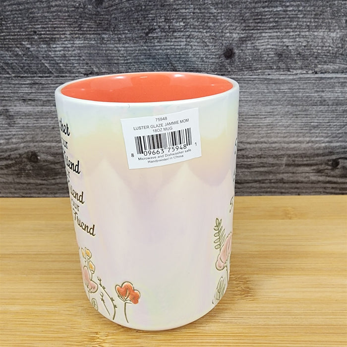 Mom Best Friend Coffee Mug Ceramic Embossed Luster Glaze Tea Cup Mother Blue Sky