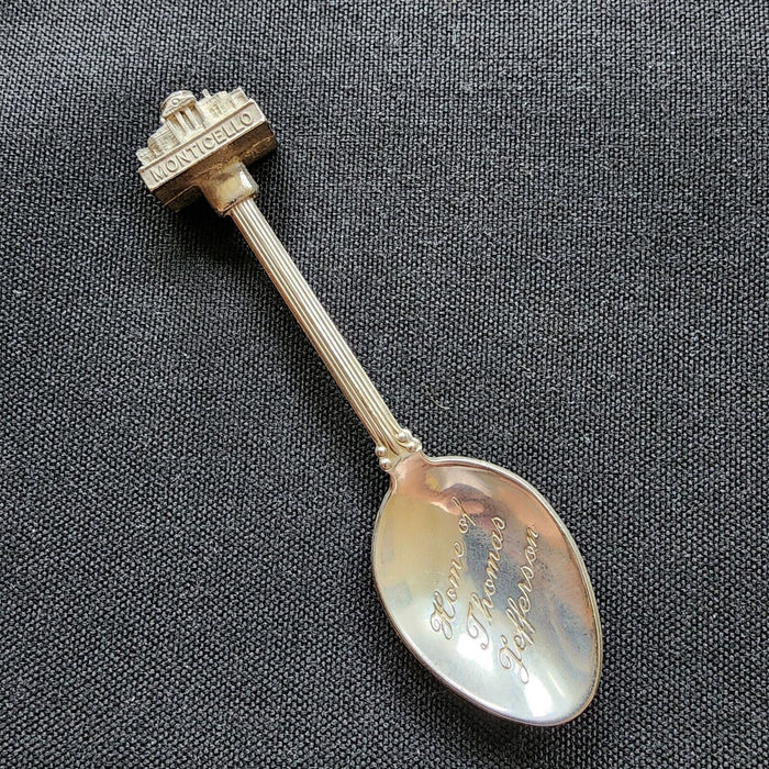 Monticello Thomas Jefferson Collectible Souvenir Spoon 4in (10cm) Silver Plated