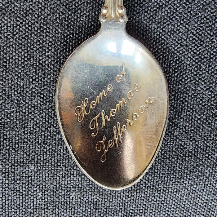 Monticello Thomas Jefferson Collectible Souvenir Spoon 4in (10cm) Silver Plated