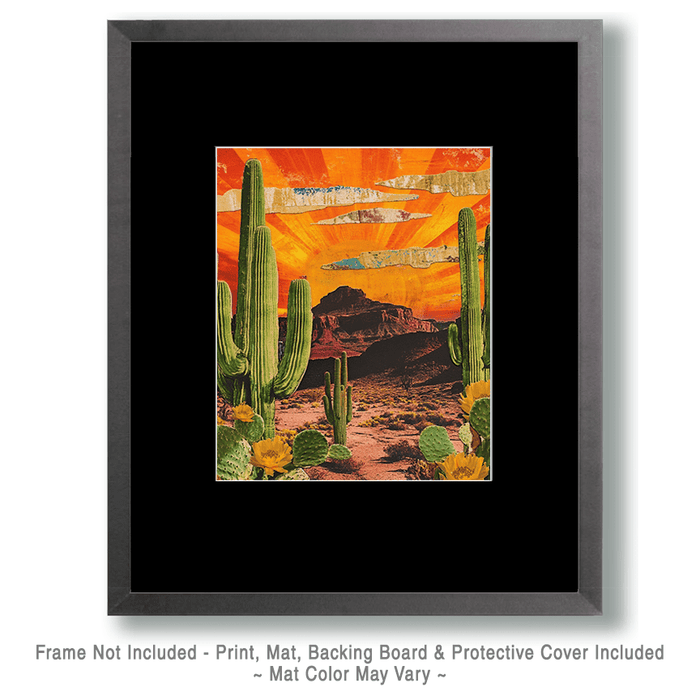 Mowbi - Arizona Collage - American Southwest Art Prints - 8"x10" Artwork for 11"x14" Frame