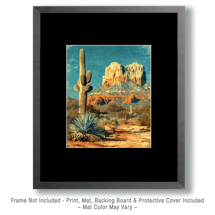 Mowbi - Southwestern Art Print of Sonoran Desert Butte