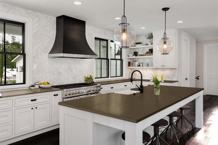 Retique It Multi-purpose Smooth Finish Kit in Black Walnut for interior wood surfaces, shown on a kitchen countertop.