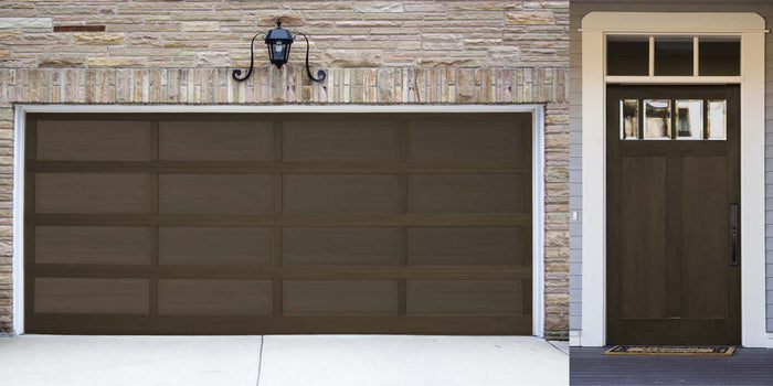 Retique It large charcoal wood finish kit with smooth finish, shown in a garage setting with wood surface application.