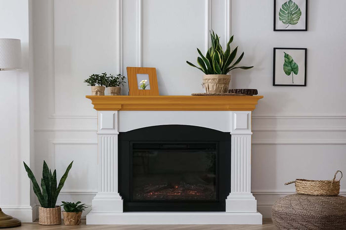 Large Cedar Wood'n Finish Kit by Retique It for interior wood projects, featuring a textured fireplace mantle with wood grain detail.