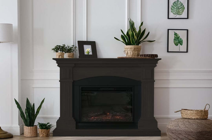 Large Black Wood'n Finish Kit by Retique It for wood projects, featuring a textured fireplace finish in classic black.