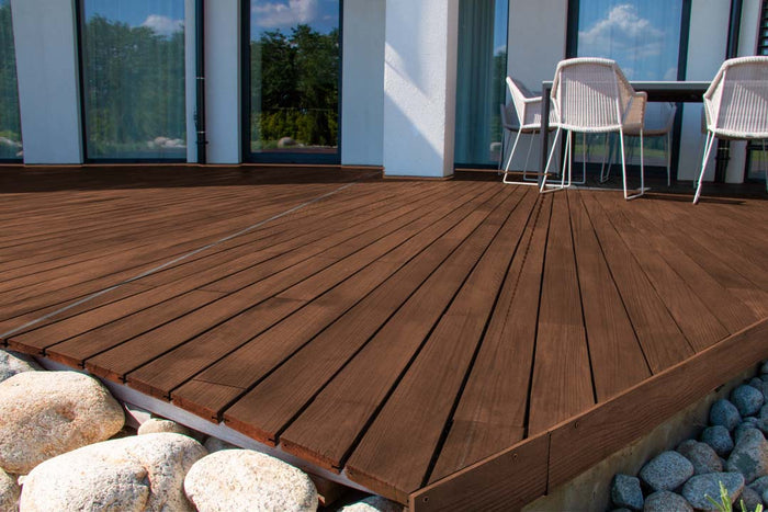 Large Java Wood'n Finish Kit by Retique It for interior top coating on wood, shown on textured decking surface.